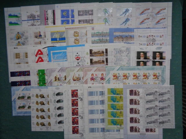 Bund, BRD, Lot aus Jahrgang 2002,  36 Zehner-Bogen, Kleinbogen, 10er ESST Bonn