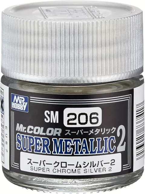 Mr. Hobby SM206 Mr. Color Super Metallic Chrome Silver 2 Lacquer Paint 10ml - US