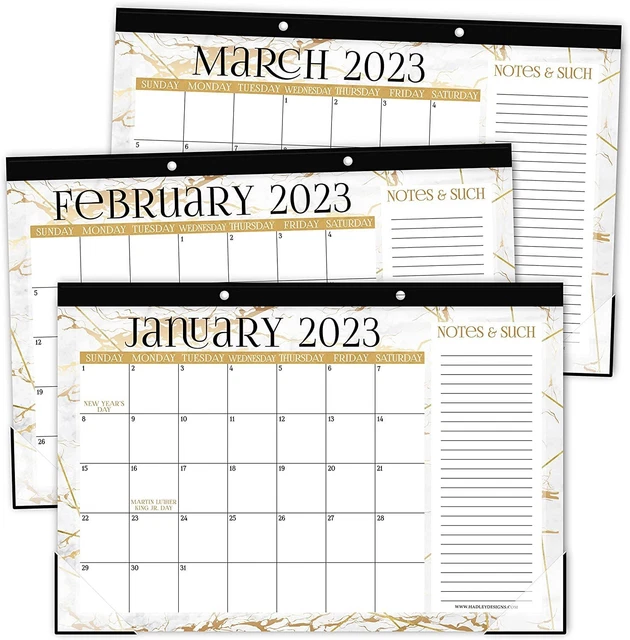 MARBLE LARGE DESK Calendar 20232024 Calendar Desk Pad 18 Month