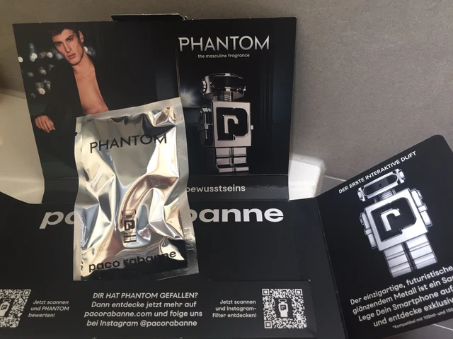 paco rabanne phantom eau de toilette 1,5 ml probe neu