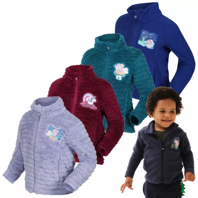 Peppa Pig Regatta Kids Boys Girls Warm Fluffy Full Zip Fleece Jacket RRP £30