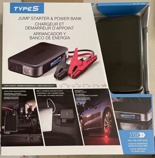 TYPE S LITHIUM Jump Starter Portable Power Bank LCD Jump Screen &  Flashlight $75.98 - PicClick