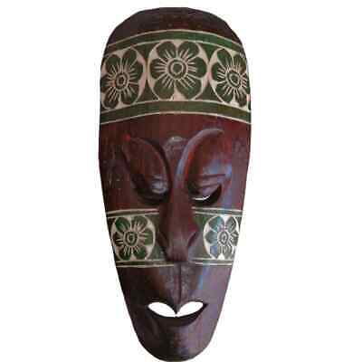 Wooden African Mask  Hand Carved "Flower" Large  Craft Wall Art Home Décor