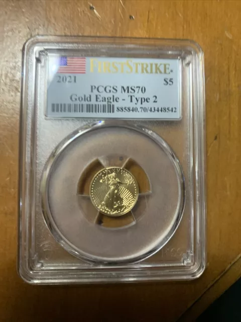FIRST STRIKE  PCGS MS 70 Type2.     1/10 oz GOLD EAGLE