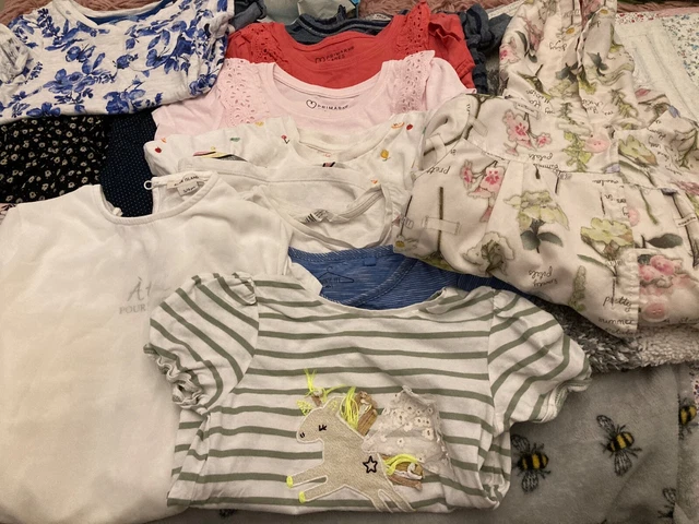 girls summer bundle age 3-4 8 tops 3 bottoms and summer coat good condition 