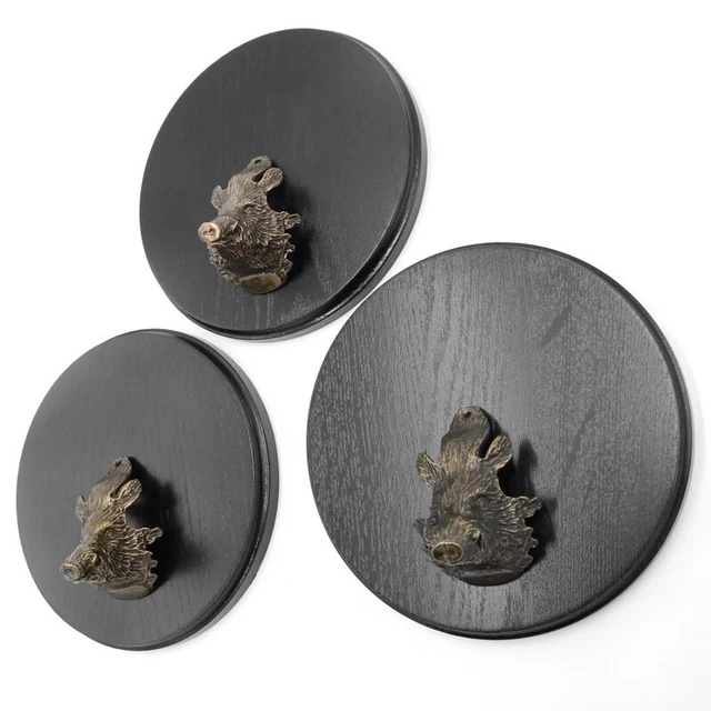 3 Pieza Keilerschilder Redondo Oscuro Af 21 CM Con Jabalí Cabeza Decoración G
