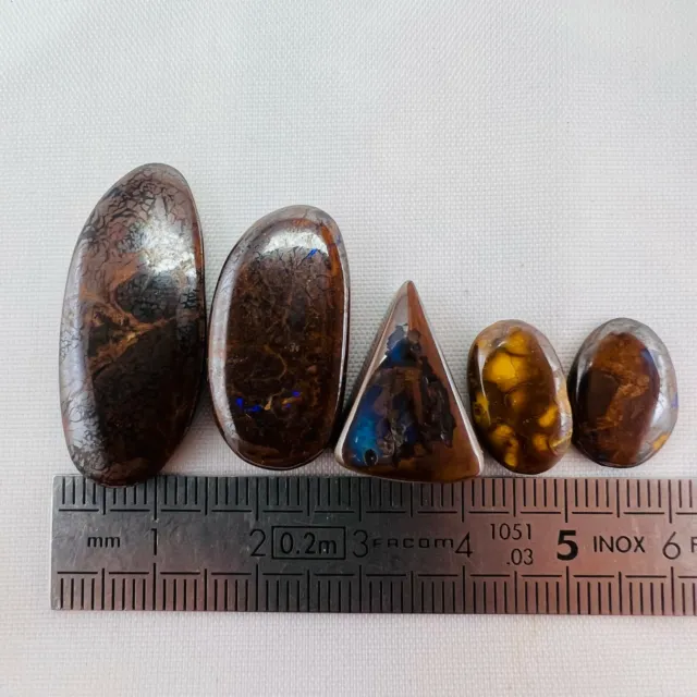 Lot 5 pierres d'opale boulder polies - 60cts - Australie LOT:O