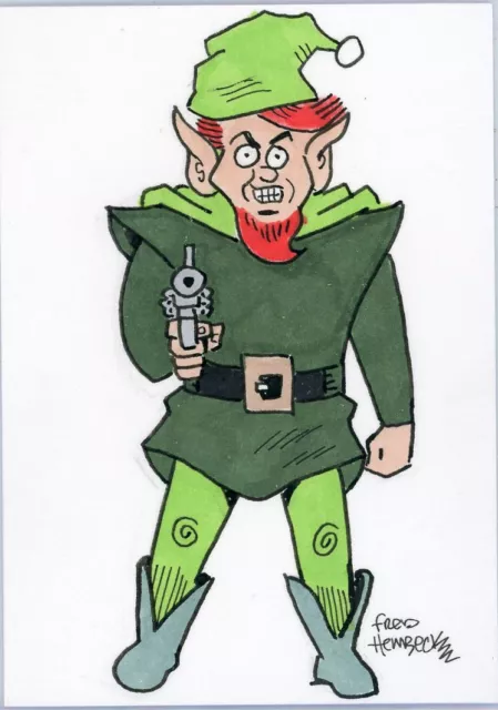 Fred Hembeck Sketch Card: The Homicidal Elf, Defenders foe (Marvel)
