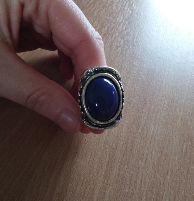 Bague Vintage SCOOTER En émail – Taille 59, Argenté, Années 1990, Occasion
