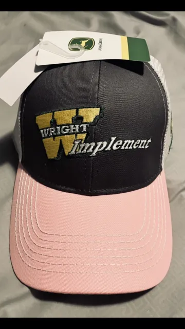 Wright Implement John Deere Truckers Hat Pink Grey & White NWT OneSize FREE2SHIP