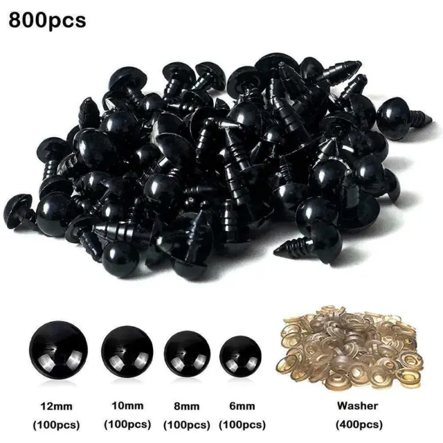 800PCS EYEBALL DOLL Accessories Black Plastic Plush H7 Amigurumi Eyes New  S4 $13.75 - PicClick AU