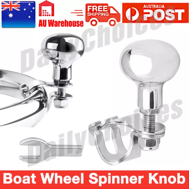 Stainless Steel Handle Boat Control Ball Booster Steering Wheel Spinner Knob