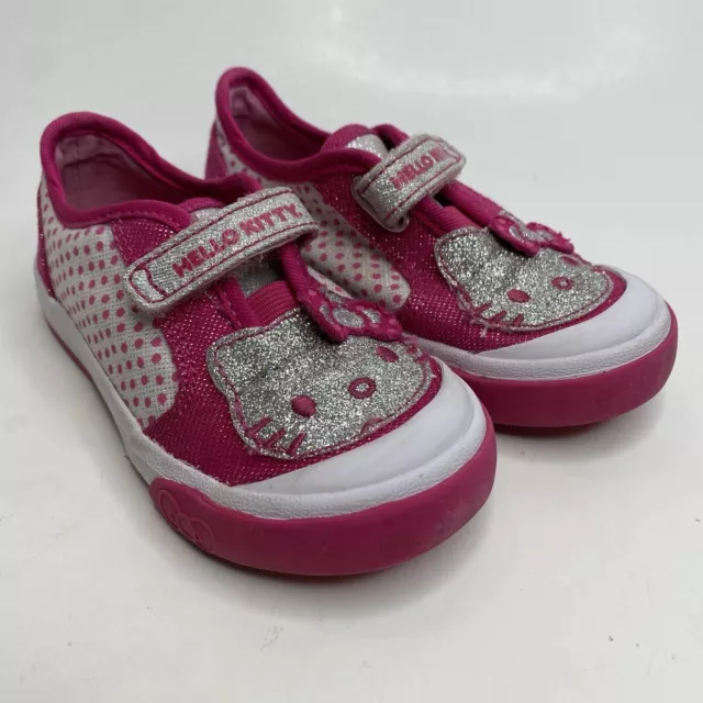 Keds Hello Kitty Size 7.5 Toddler Child Glittery Sneakers Shoes Pink Silver