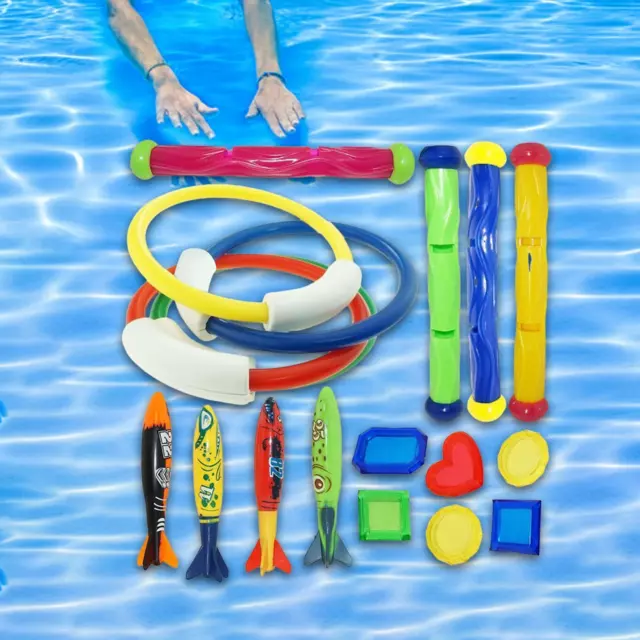 Jouets de piscine de plongée 18 pièces, jeu de plongée sous-marine d'été