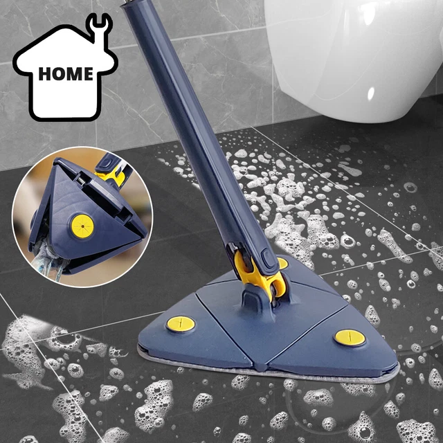 360 Rotating Adjustable Cleaning Mop Triangle Mop With 4 Mop Head, Microfiber Cleaning Mops For - View #6