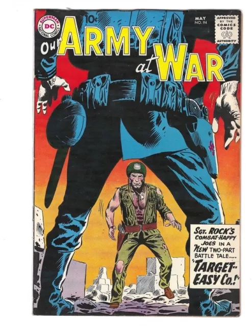 Our Army at War #94 1960 FN/FN+  Beauty Sgt. Rock Target Easy Co. Combine Ship