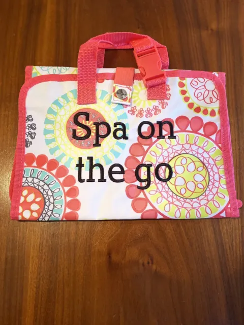 Thirty One Fold up Family Organizer Hanging Cosmetics Bag ‘Spa On The Go’ EUC