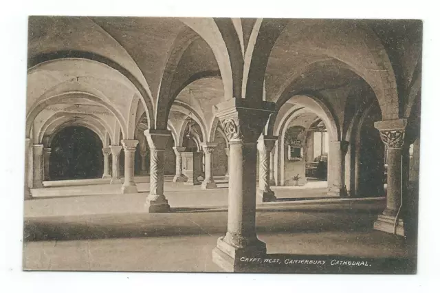 Canterbury Cathedral Krypta West JG Charlton Canterbury Postkarte um 1920