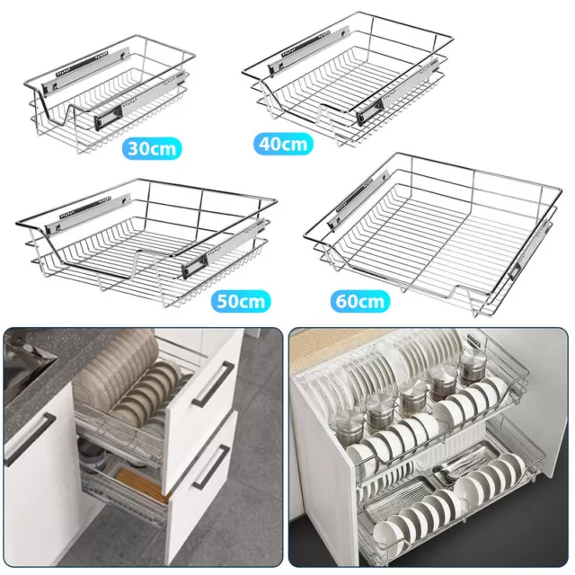 2-6x 30-60cm Küchenschublade Schrankauszug Einbauschublade TeleskopSchublade