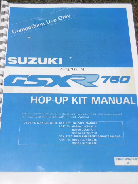 SUZUKI GSXR 750 Slingshot Hop-up kit manual competition racing enhancements nos