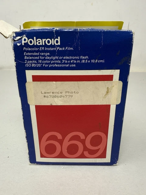 Film Polaroid 669 (exp. 2005) - Boîte De 20 Photos, 80 ISO, Instantané Couleur, Neuf