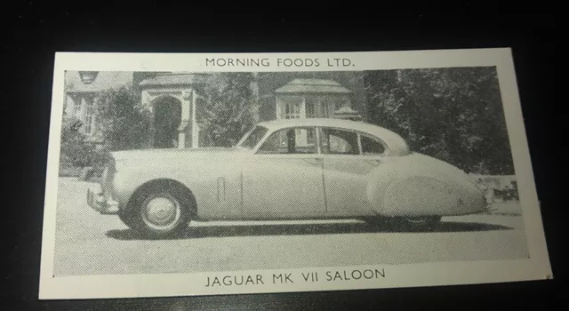 1953 JAGUAR MK VII  Orig Cereal Trading Card