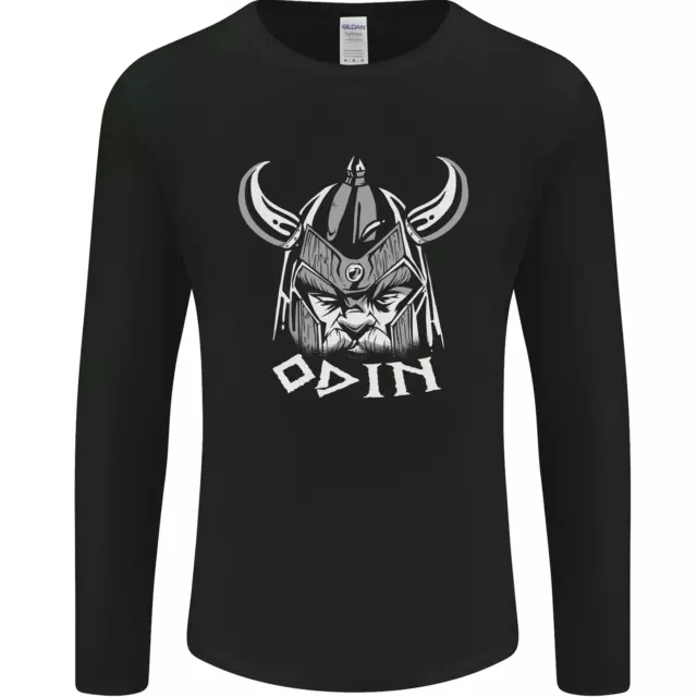 Odin Viking God Warrior Valhalla Norreno Palestra da Uomo Manica Lunga T-Shirt