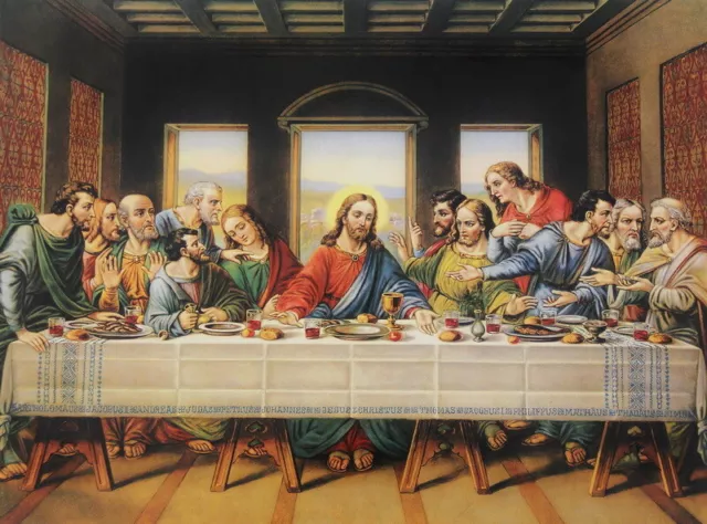 The Last Supper Jesus Christ Oil painting art Giclee Printed on Canvas P1943