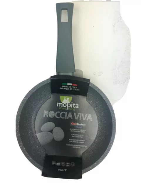 Mopita Roccia Viva 24cm/9.45 Non-Stick Forged Aluminum Fry Pan, Medium,  Grey