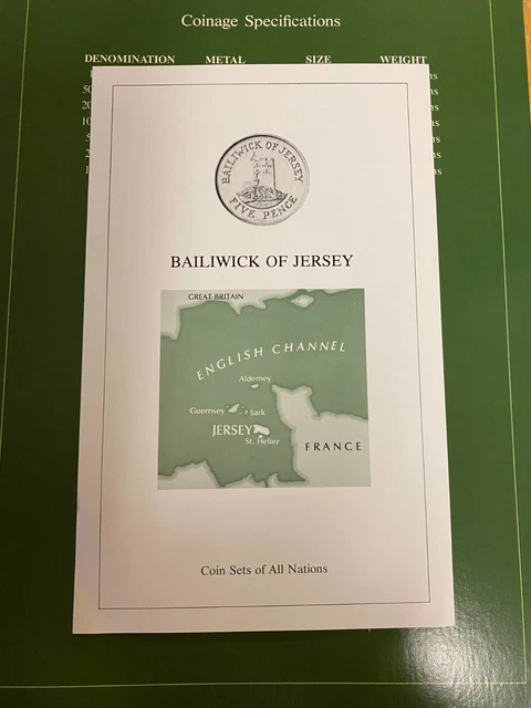 Coin Sets Of All  Nations  Baliwick Of Jersey   1984 - 85  Unc  W / Card 3