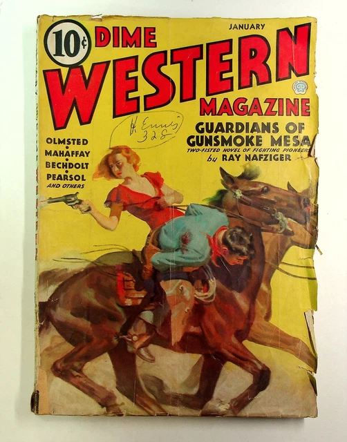 Dime Western Magazine Pulp Jan 1936 Vol. 14 #1 FR Low Grade