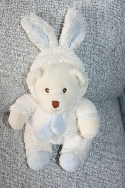 Bukowski Doudou Ours Deguise Lapin Blanc Bleu Excellent Etat Jamais Servi