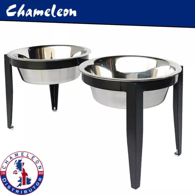 Large double bowl large Stainless Steel Pet Feeding Station