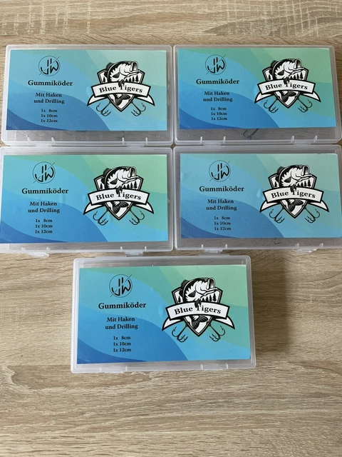 Angeln Raubfisch Köder Hecht Barsch Blinker  Konvolut Blue Tiger Box Set Neu