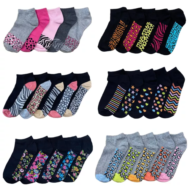 Ladies Trainer Liner Ankle Socks 5 Pairs Womens Cotton RIch Low Cut Design Socks