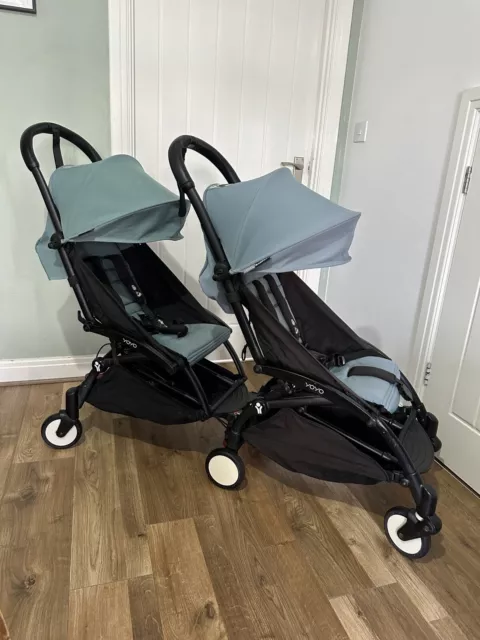 Babyzen Yoyo 2 Aqua twin - Bundle -Puschair Rpr £845- Cabin Approved!