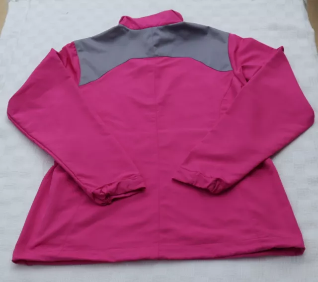 Ladies Nike Jacket Golf Windbreaker Pink  Grey Size S Ex Con  2 Pockets 1/4 Zip 2