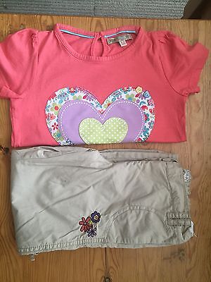 Girls Marks & Spencer Outfit Top Bottoms 4/5 Years Pink Beige