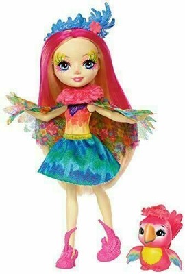 aux cheveux blancs et bouclés avec jupe à motifs en tissu FNH25 jouet enfant Enchantimals Mini-poupée Lorna Brebis et Figurine Animale Flag 