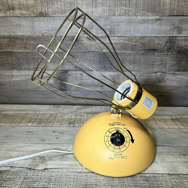 Lámpara solar vintage General Electric de lujo Time-A-Tan RSK-6 amarilla probada sin bombilla