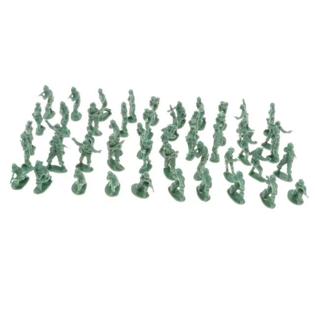 100 Pieces Green Plastic Mini Army Men 1 Inch Action Figures Toy Soldiers