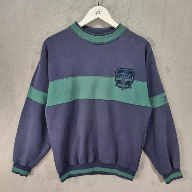 Nike Sweatshirt Mens Small Blue Green Vintage 90s Oregon Embroidered Pullover