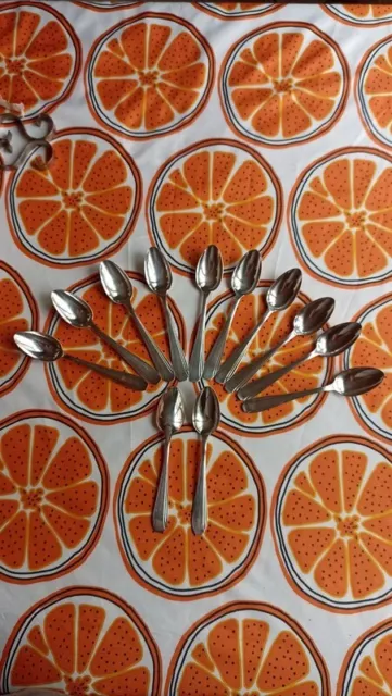 12 cuillères à dessert en métal argenté par Appolo - Art Deco