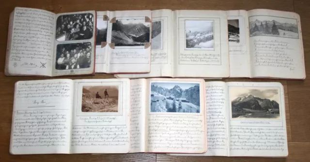 7 Bände: Tagebuch meiner Alpenfahrten und Wanderfahrten. Handgeschrieben 1919-23 2