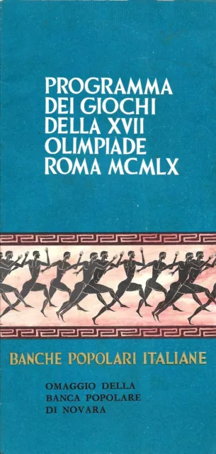 Programma dei Giochi della XVII Olimpiade Roma 1960 - Banche Popolari Italiane