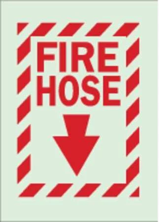 Brady 80160 Fire Hose Sign,14 X 10In,R/Grn,Fh,Eng