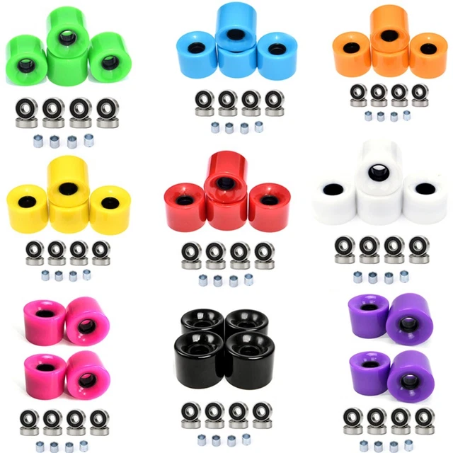 4 Pièces 60x45mm 78A Skateboard Longboard Roues ABEC-9 Roulement Espaceurs Set