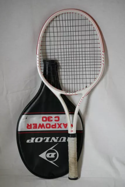 Dunlop Tennisschläger Racket Maxpower C 30 inklusive Tasche retro vintage