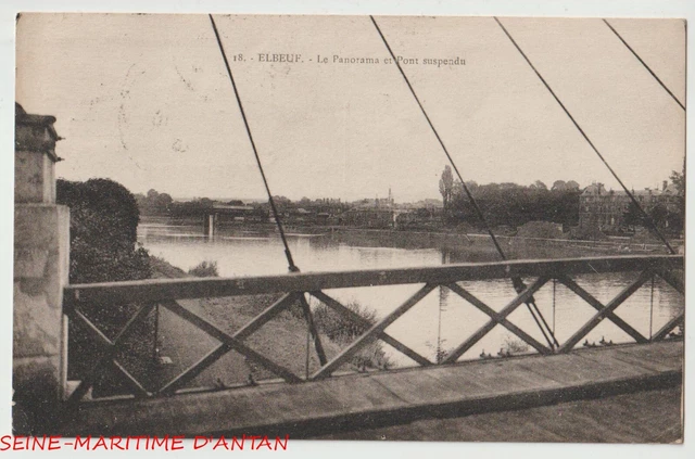 🙂 CPA 76 - Le Panorama et Suspension Bridge (Elbeuf) Postcard