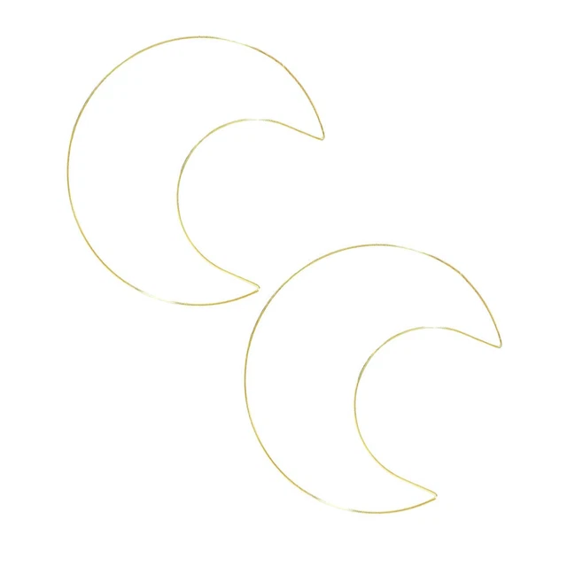 2 Pcs Dream Catcher Hoop Iron Metal Macrame Hoops Moon Ring DIY Wreath Circle